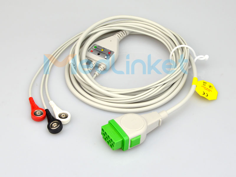 China wholesale Vet Portable Ultrasound Machine –  Medlinket GE-Marquette Compatible Direct-Connect ECG Cables – Med-link