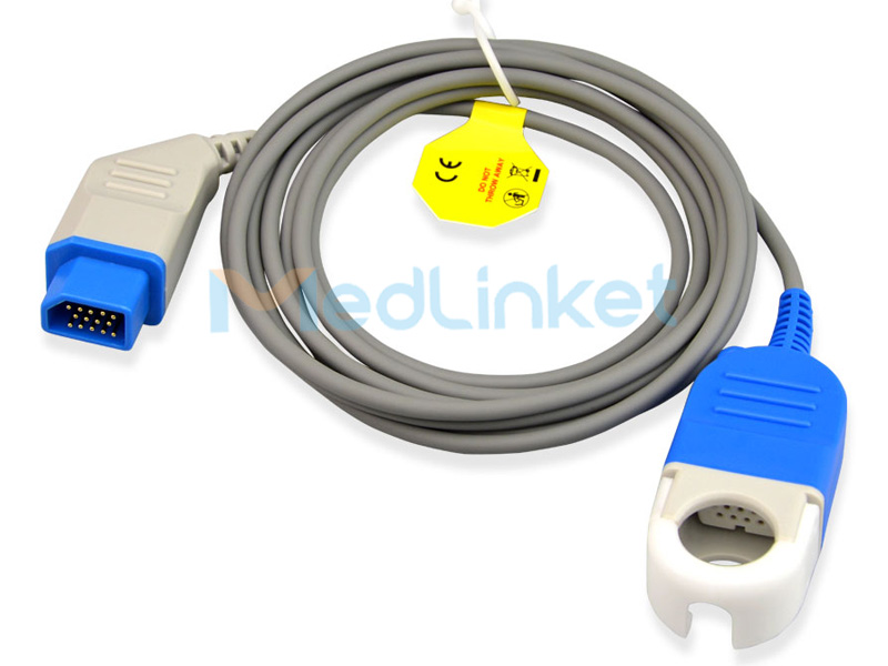 China Cheap price Tc30/tc60 10 Lead Ecg Wires –  Medlinket NihonKonden Compatible SpO2 Extension Adapter Cable – Med-link